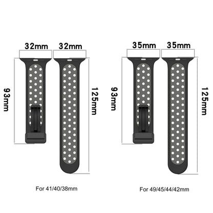 For Apple Watch 3 38mm Magnetic Buckle Silicone Watch Band(Black White) - Watch Bands by buy2fix | Online Shopping UK | buy2fix