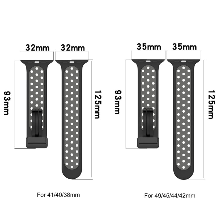 For Apple Watch 7 45mm Magnetic Buckle Silicone Watch Band(Black Limes) - Watch Bands by buy2fix | Online Shopping UK | buy2fix