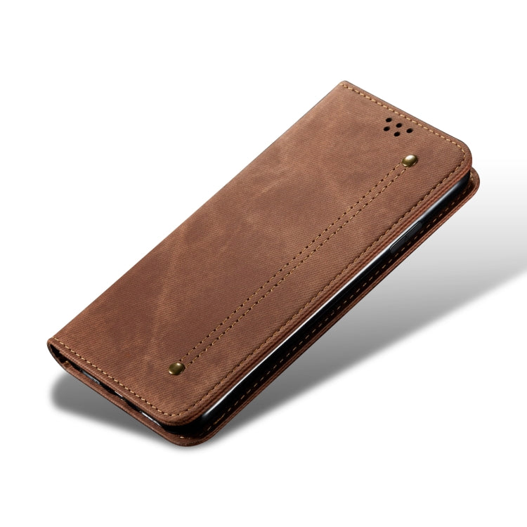 For Honor 90 Denim Texture Flip Leather Phone Case(Brown) - Honor Cases by buy2fix | Online Shopping UK | buy2fix