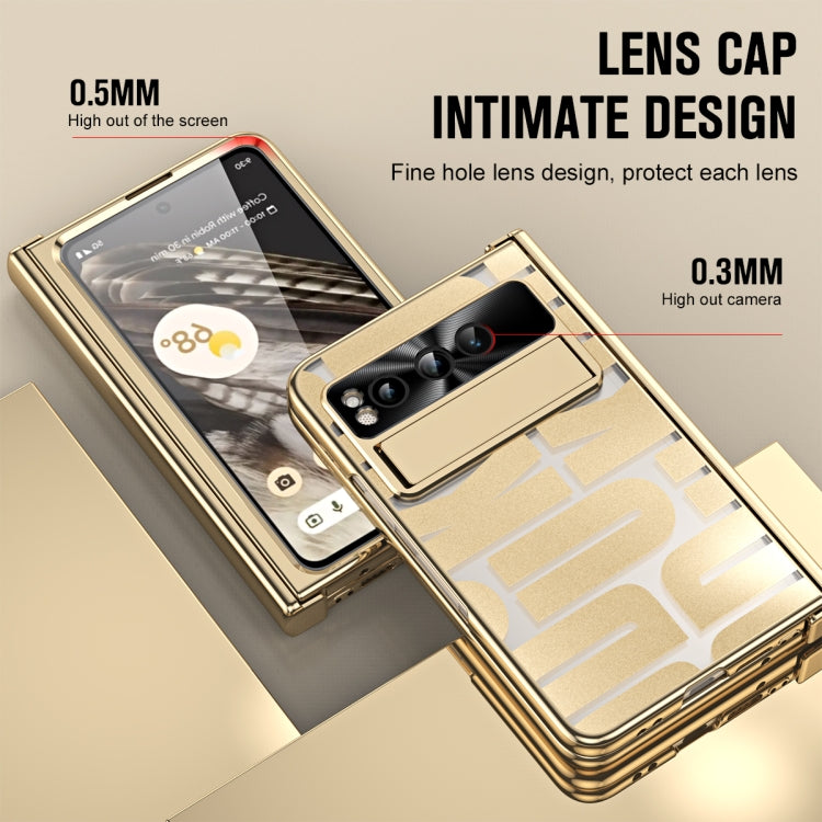 For Google Pixel Fold Integrated Electroplating Folding Phone Case(Gold) - Google Cases by buy2fix | Online Shopping UK | buy2fix