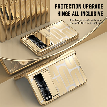 For Google Pixel Fold Integrated Electroplating Folding Phone Case with Hinge(Gold) - Google Cases by buy2fix | Online Shopping UK | buy2fix