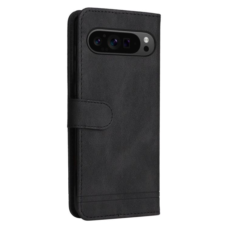 For Google Pixel 9 Pro Skin Feel Life Tree Metal Button Leather Phone Case(Black) - Google Cases by buy2fix | Online Shopping UK | buy2fix