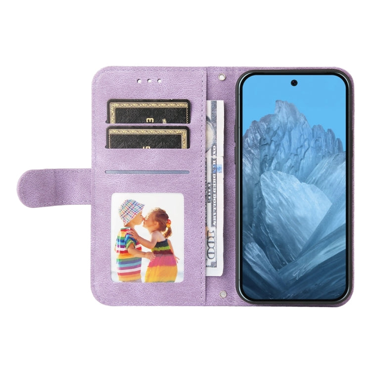 For Google Pixel 9 Skin Feel Life Tree Metal Button Leather Phone Case(Purple) - Google Cases by buy2fix | Online Shopping UK | buy2fix