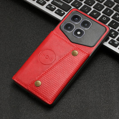 For Xiaomi Redmi K70 Ultra Double Buckle Card Slots Magnetic Phone Case(Red) - Xiaomi Cases by buy2fix | Online Shopping UK | buy2fix