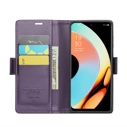 For Realme 10 Pro 5G CaseMe 023 Butterfly Buckle Litchi Texture RFID Anti-theft Leather Phone Case(Pearly Purple) - Realme Cases by CaseMe | Online Shopping UK | buy2fix