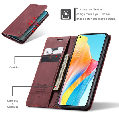 For OPPO A78 4G CaseMe 013 Multifunctional Horizontal Flip Leather Phone Case(Wine Red) - OPPO Cases by CaseMe | Online Shopping UK | buy2fix