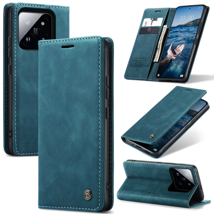 For Xiaomi 14 Pro CaseMe 013 Multifunctional Horizontal Flip Leather Phone Case(Blue) - 14 Pro Cases by CaseMe | Online Shopping UK | buy2fix