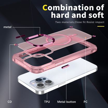 For iPhone 14 Plus Skin Feel TPU + PC MagSafe Magnetic Phone Case(Transparent Pink) - iPhone 14 Plus Cases by buy2fix | Online Shopping UK | buy2fix