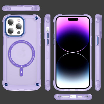 For iPhone 16 Pro Max Skin Feel TPU + PC MagSafe Magnetic Phone Case(Transparent Purple) - iPhone 16 Pro Max Cases by buy2fix | Online Shopping UK | buy2fix