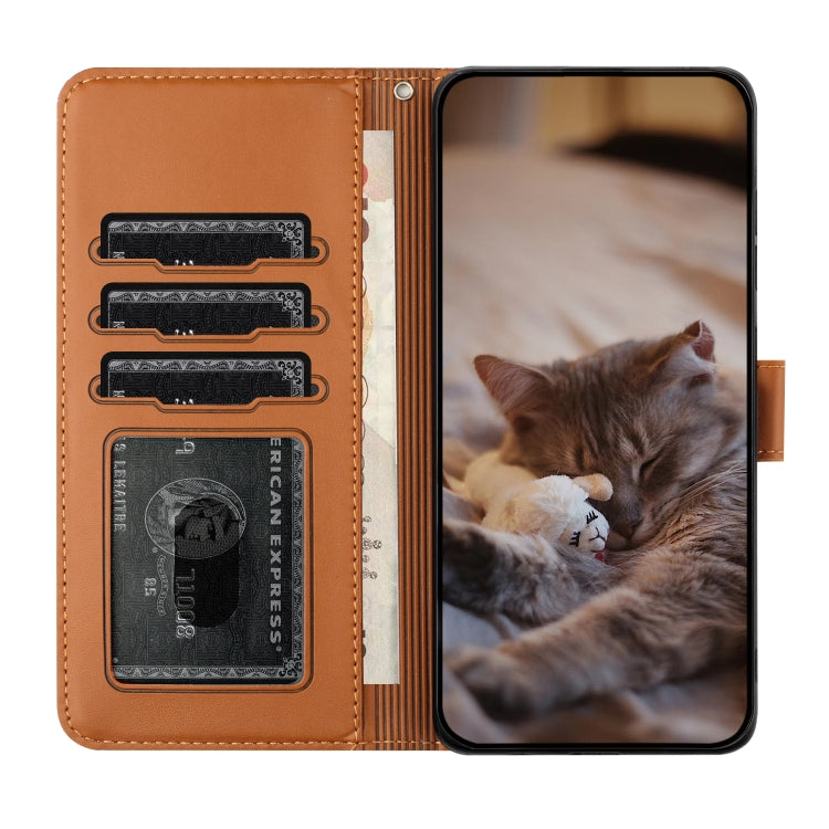 For Google Pixel 9 / 9 Pro Cat Embossing Pattern Leather Phone Case with Lanyard(Brown) - Google Cases by buy2fix | Online Shopping UK | buy2fix