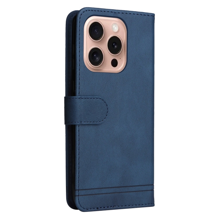 For iPhone 16 Pro Skin Feel Life Tree Leather Phone Case(Blue) - iPhone 16 Pro Cases by buy2fix | Online Shopping UK | buy2fix