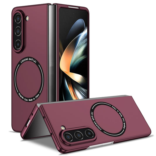 For Samsung Galaxy Z Fold6 5G Magsafe Magnetic Folding PC Phone Case(Wine Red) - Galaxy Z Fold6 5G Cases by buy2fix | Online Shopping UK | buy2fix