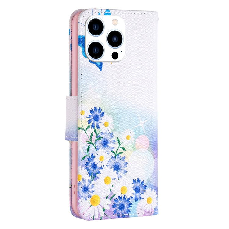 For iPhone 16 Pro Max Colored Drawing Pattern Leather Phone Case(Butterfly Love) - iPhone 16 Pro Max Cases by buy2fix | Online Shopping UK | buy2fix