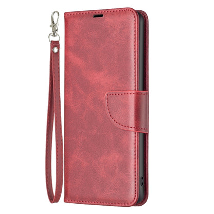 For iPhone 16 Plus Lambskin Texture Pure Color Flip Leather Phone Case(Red) - iPhone 16 Plus Cases by buy2fix | Online Shopping UK | buy2fix