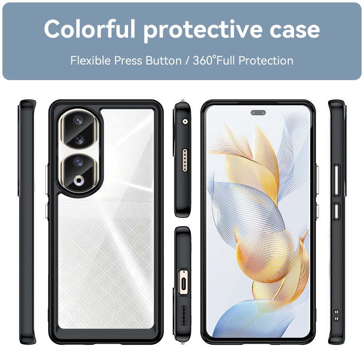 For Honor 90 Pro Colorful Series Acrylic Hybrid TPU Phone Case(Black) - Honor Cases by buy2fix | Online Shopping UK | buy2fix