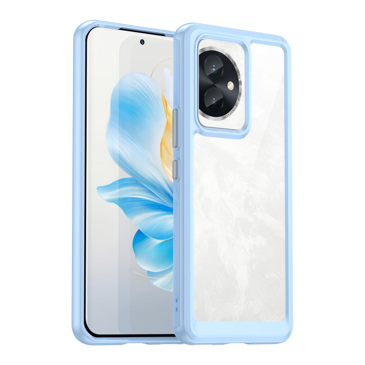 For Honor 100 Colorful Series Acrylic Hybrid TPU Phone Case(Blue) - Honor Cases by buy2fix | Online Shopping UK | buy2fix