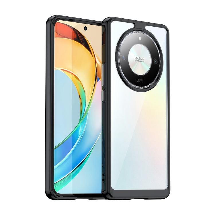 For Honor Magic6 Lite 5G Colorful Series Acrylic Hybrid TPU Phone Case(Black) - Honor Cases by buy2fix | Online Shopping UK | buy2fix