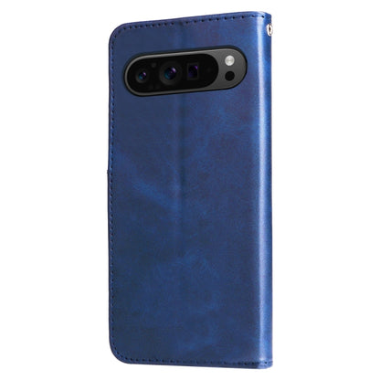 For Google Pixel 9 Pro Fashion Calf Texture Zipper Leather Phone Case(Blue) - Google Cases by buy2fix | Online Shopping UK | buy2fix