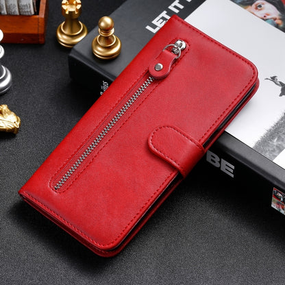 For Google Pixel 9 Fashion Calf Texture Zipper Leather Phone Case(Red) - Google Cases by buy2fix | Online Shopping UK | buy2fix