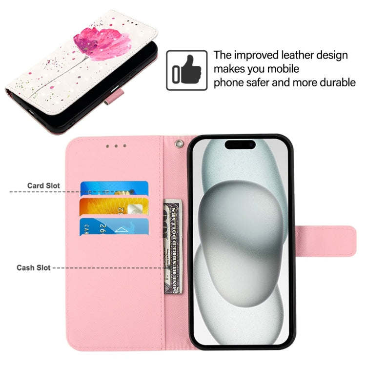 For iPhone 16 Plus 3D Painting Horizontal Flip Leather Phone Case(Flower) - iPhone 16 Plus Cases by buy2fix | Online Shopping UK | buy2fix