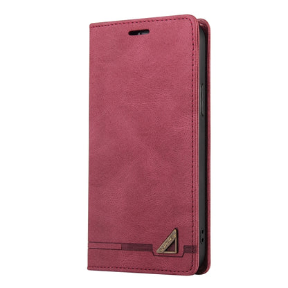 For Xiaomi Redmi Note 12 Pro+ India Skin Feel Anti-theft Brush Horizontal Flip Leather Case with Holder(Wine Red) - Xiaomi Cases by buy2fix | Online Shopping UK | buy2fix