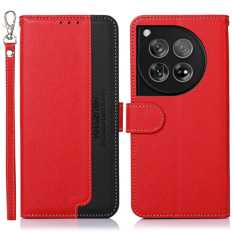 For OnePlus 12 KHAZNEH Litchi Texture Leather RFID Phone Case(Red) - OnePlus Cases by buy2fix | Online Shopping UK | buy2fix