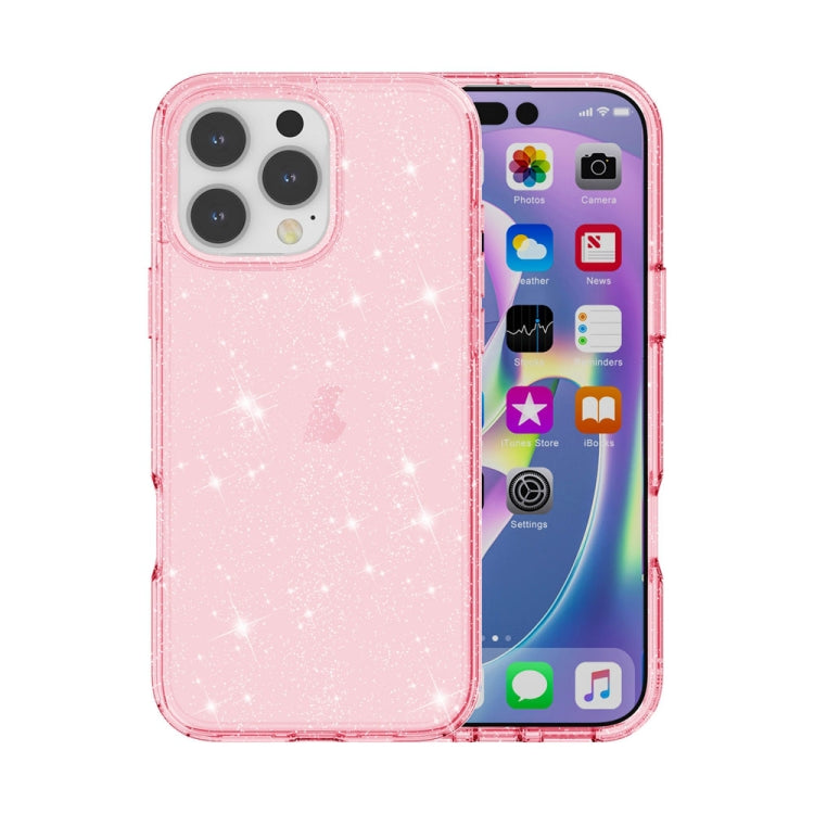 For iPhone 16 Pro Max Shockproof Terminator Glitter Powder Phone Case(Pink) - iPhone 16 Pro Max Cases by buy2fix | Online Shopping UK | buy2fix