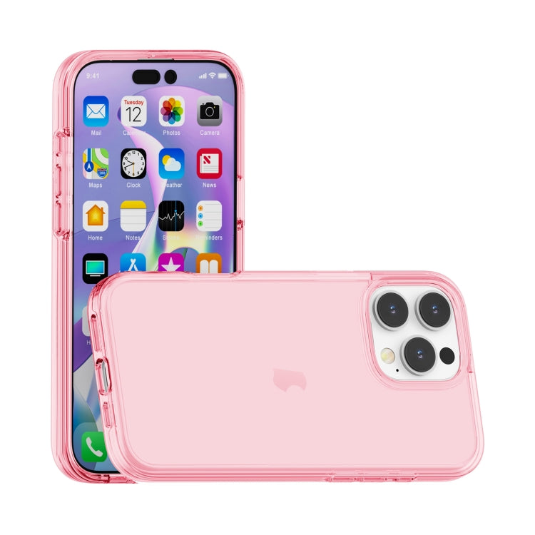 For iPhone 16 Pro Shockproof Terminator Transparent Phone Case(Pink) - iPhone 16 Pro Cases by buy2fix | Online Shopping UK | buy2fix