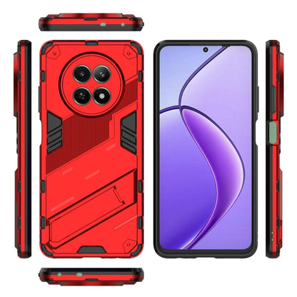 For Realme 12 5G Global Punk Armor 2 in 1 PC + TPU Phone Case with Holder(Red) - Realme Cases by buy2fix | Online Shopping UK | buy2fix