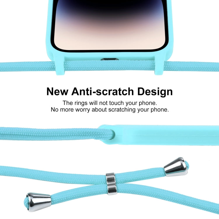 For iPhone 16 Pro Max Crossbody Lanyard Liquid Silicone Case(Ice Blue) - iPhone 16 Pro Max Cases by buy2fix | Online Shopping UK | buy2fix