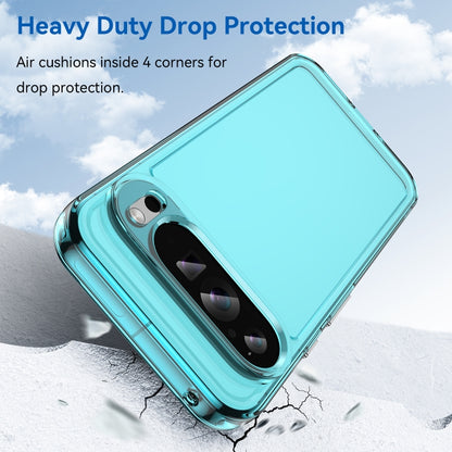 For Google Pixel 9 Pro Candy Series TPU Phone Case(Transparent Blue) - Google Cases by buy2fix | Online Shopping UK | buy2fix