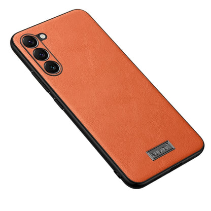 For Samsung Galaxy S23 5G SULADA Shockproof TPU Hybrid Handmade Leather Phone Case(Orange) - Galaxy S23 5G Cases by SULADA | Online Shopping UK | buy2fix