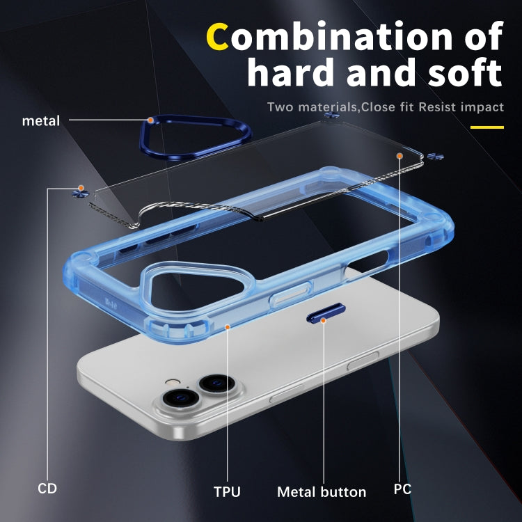 For iPhone 16 Plus Skin Feel TPU + PC Phone Case(Transparent Blue) - iPhone 16 Plus Cases by buy2fix | Online Shopping UK | buy2fix