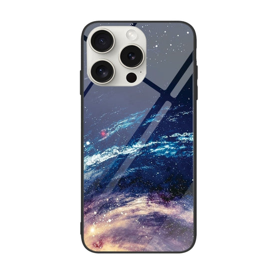 For iPhone 16 Pro Max Colorful Painted Glass Phone Case(Starry Sky) - iPhone 16 Pro Max Cases by buy2fix | Online Shopping UK | buy2fix