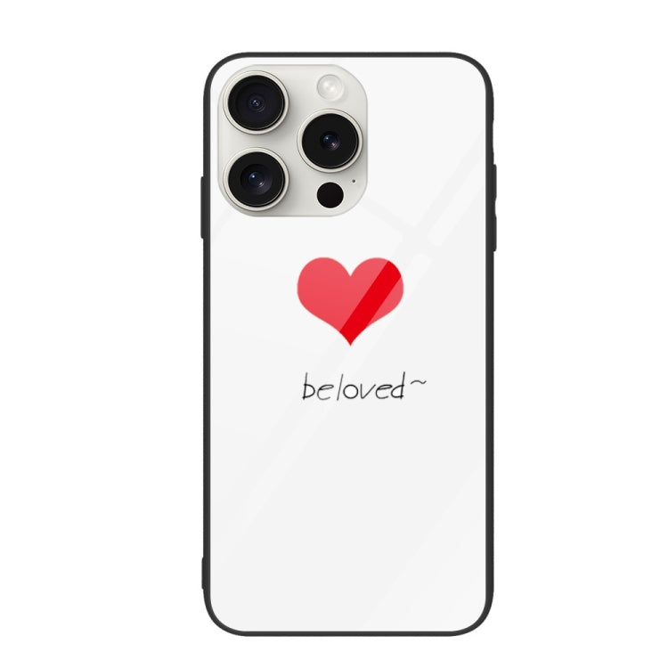 For iPhone 16 Pro Colorful Painted Glass Phone Case(Red Heart) - iPhone 16 Pro Cases by buy2fix | Online Shopping UK | buy2fix