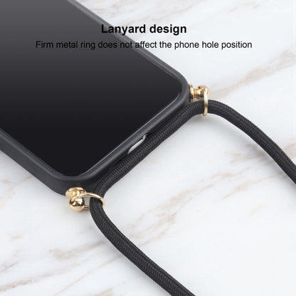 For iPhone 16 Pro Wheat Straw TPU Shockproof Phone Case with Neck Lanyard(Black) - iPhone 16 Pro Cases by buy2fix | Online Shopping UK | buy2fix