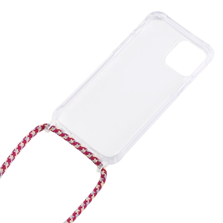 For iPhone 16 Pro Max Transparent Acrylic Airbag Shockproof Phone Protective Case with Lanyard(Pink) - iPhone 16 Pro Max Cases by buy2fix | Online Shopping UK | buy2fix