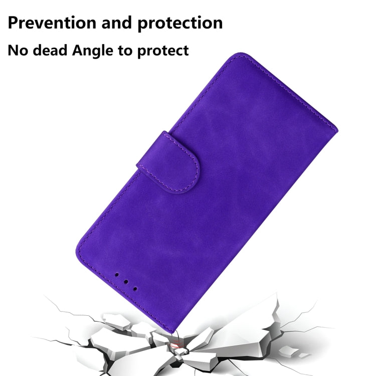 For Xiaomi Redmi Note 13 Pro 5G Skin Feel Pure Color Flip Leather Phone Case(Purple) - Note 13 Pro Cases by buy2fix | Online Shopping UK | buy2fix