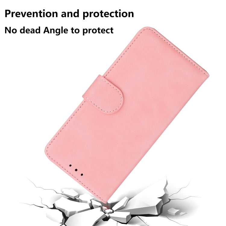 For Motorola Moto G Power 5G 2024 Skin Feel Pure Color Flip Leather Phone Case(Pink) - Motorola Cases by buy2fix | Online Shopping UK | buy2fix