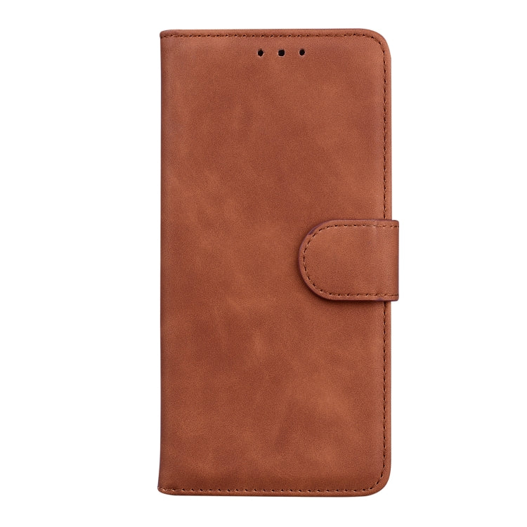 For Motorola Moto G Power 5G 2024 Skin Feel Pure Color Flip Leather Phone Case(Brown) - Motorola Cases by buy2fix | Online Shopping UK | buy2fix