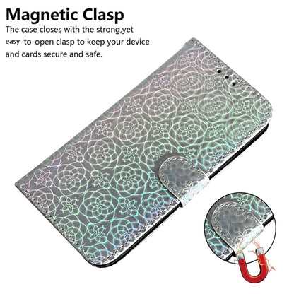 For Motorola Edge 2024 Colorful Magnetic Buckle Leather Phone Case(Silver) - Motorola Cases by buy2fix | Online Shopping UK | buy2fix