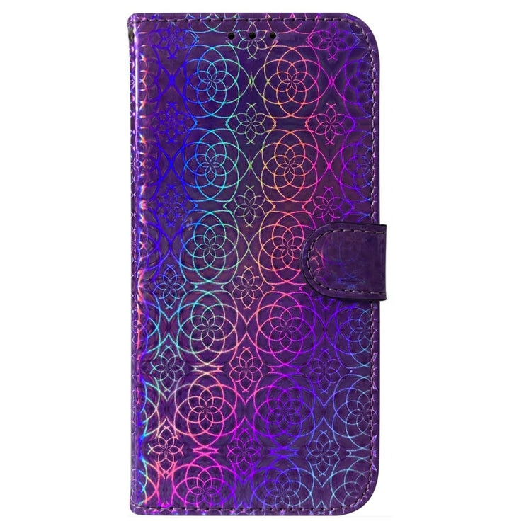 For Motorola Edge 2024 Colorful Magnetic Buckle Leather Phone Case(Purple) - Motorola Cases by buy2fix | Online Shopping UK | buy2fix