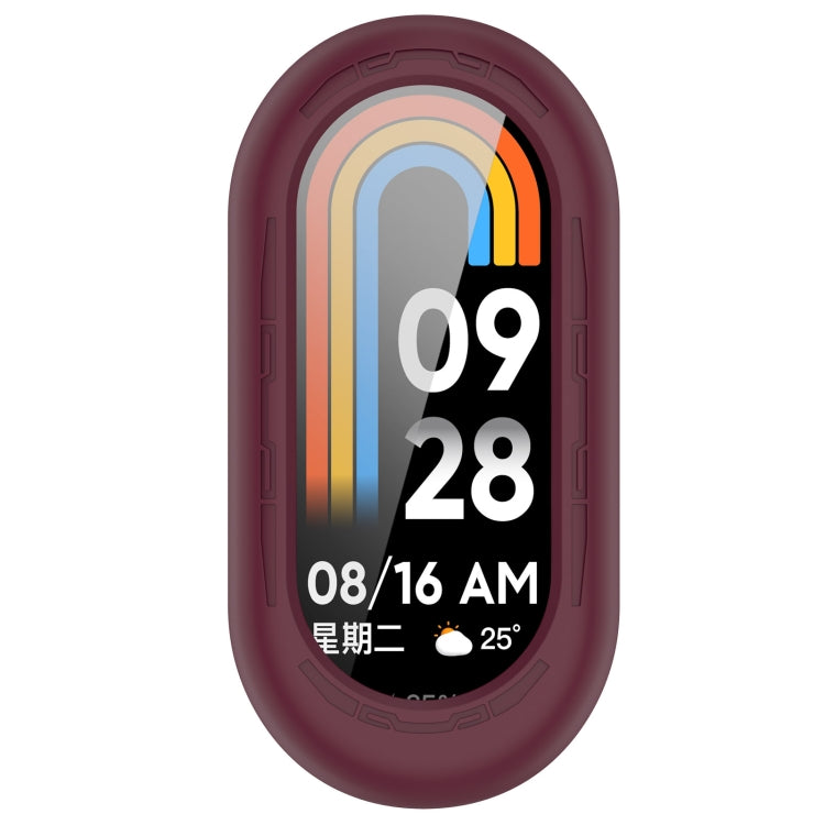 For Xiaomi Mi Band 8 Pure Color Silicone Watch Protective Case(Wine Red) - Watch Cases by buy2fix | Online Shopping UK | buy2fix