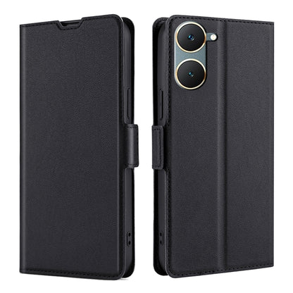 For vivo Y03 4G Ultra-thin Voltage Side Buckle Horizontal Flip Leather Phone Case(Black) - vivo Cases by buy2fix | Online Shopping UK | buy2fix