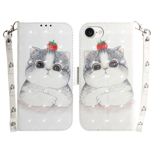 For iPhone 16e 3D Colored Horizontal Flip Leather Phone Case(Cute Cat) - iPhone 16e Cases by buy2fix | Online Shopping UK | buy2fix