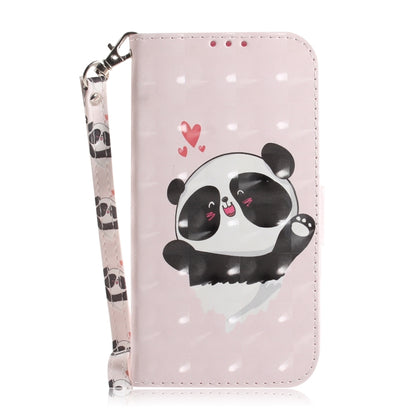 For iPhone 16 Plus 3D Colored Horizontal Flip Leather Phone Case(Heart Panda) - iPhone 16 Plus Cases by buy2fix | Online Shopping UK | buy2fix