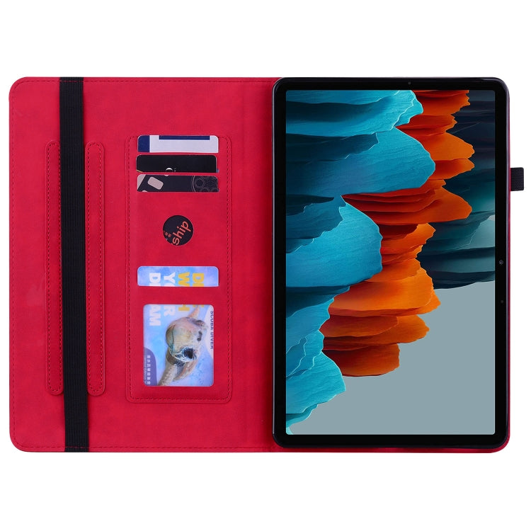 For Samsung Galaxy Tab S9 Skin Feel Solid Color Zipper Leather Tablet Case(Red) - Galaxy Tab S9 Cases by buy2fix | Online Shopping UK | buy2fix