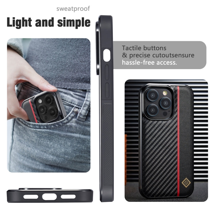 For iPhone 16 Pro LC.IMEEKE 3 in 1 Carbon Fiber Texture Shockproof Phone Case(Black) - iPhone 16 Pro Cases by LC.IMEEKE | Online Shopping UK | buy2fix