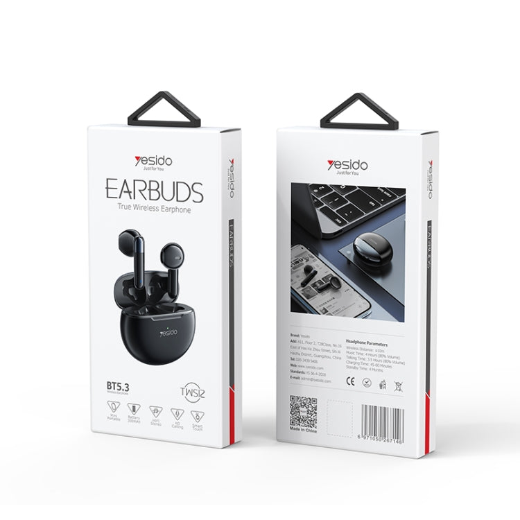 Yesido TWS12 TWS True Wireless Bluetooth Noise Reduction Earphone(Black) - TWS Earphone by Yesido | Online Shopping UK | buy2fix