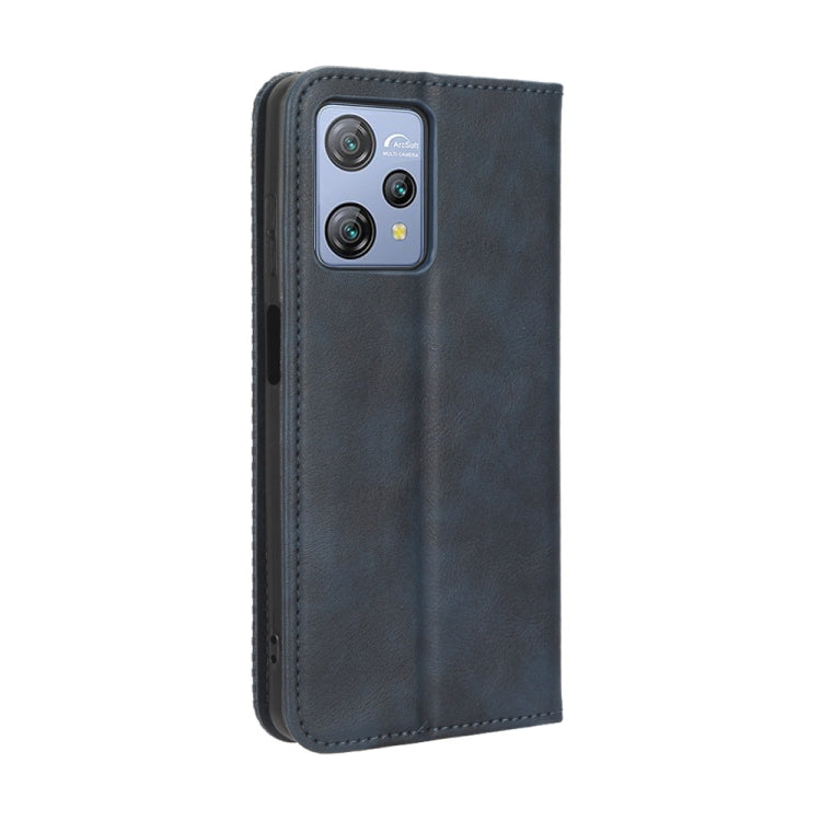 For Blackview A53 / A53 Pro Magnetic Buckle Retro Texture Leather Phone Case(Blue) - More Brand by buy2fix | Online Shopping UK | buy2fix